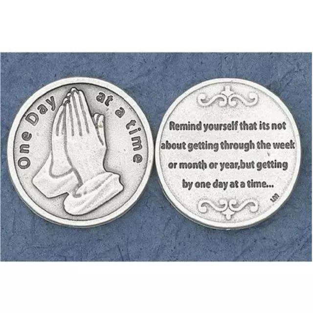 One Day at a Time - Religious Prayer Pocket Token Italian Coin