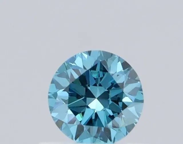 Fancy Vivid Blue 0,47 Ct Certifié IGI Diamant rond en vrac cultivé en...