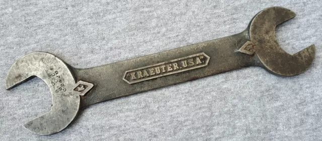 Vintage Kraeuter USA C2428 Open End Wrench 7/8'' x 3/4'' Diamond K Logo