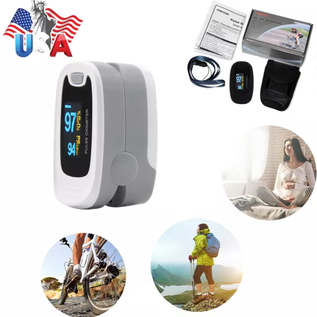 US stock Finger Pulse Oximeter Blood Oxygen Saturation Monitor SPO2 PR CE FDA