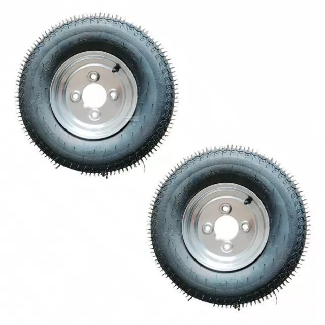 Pair of 4.80 x 8 400 X 8, 4.00 X 8 inch Trailer Wheel 4 ply High-Speed Tyre 4 in