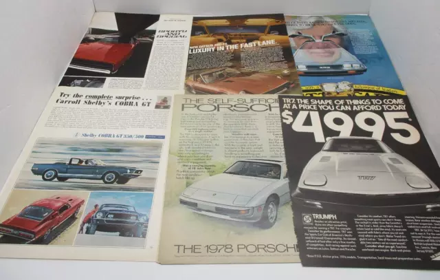 Vintage Car Magazine Ads Datsun 280-ZX Delorean TR7 Porsche Shelby Cobra