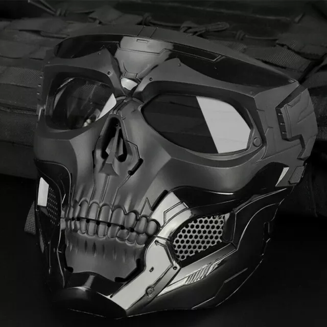 Skull Tactical Airsoft Mask Military Protective CS Full Face Mask Helmet Head UK