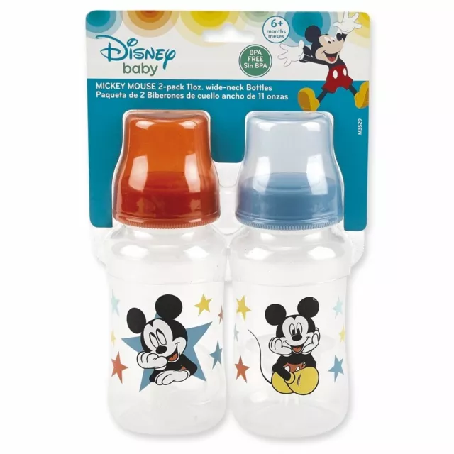 Disney Baby Mickey Mouse 2-Pack Wide Neck Bottles