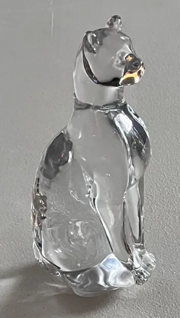 Vintage Silvestri Crystal Glass Cougar Egyptian Cat Panther 7" Figurine Taiwan