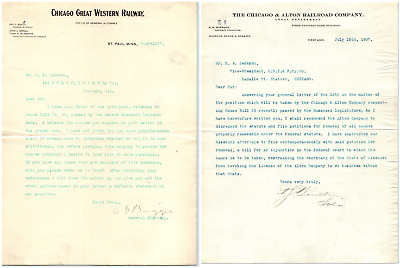 Chicago Great Western Railway Alton Railroad Letterhead Document Rock Island