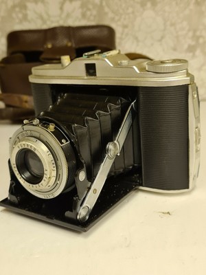 VINTAGE CON CUSTODIA AGFA ISOLETTE I FOTOCAMERA PELLICOLA pieghevole 
