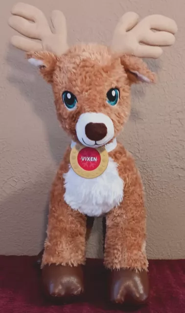 Build A Bear VIXEN Santa's Christmas Reindeer 18" Brown Plush, Collar & Name Tag