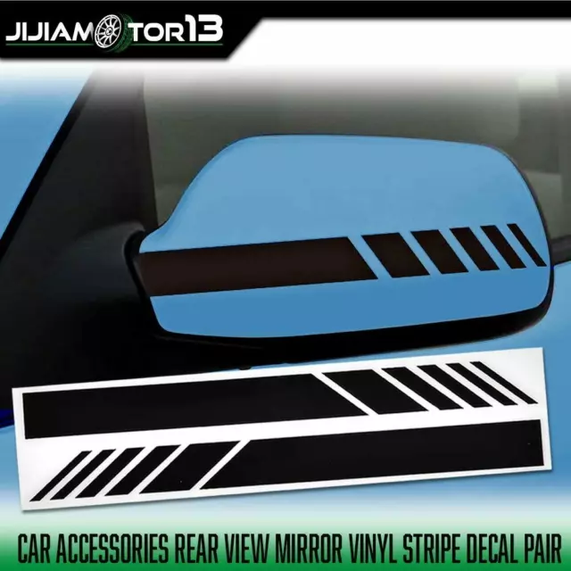 Fit For Car Accessories Rearview Mirror 5D Sticker Vinyl Stripe Decal Black 2Pcs