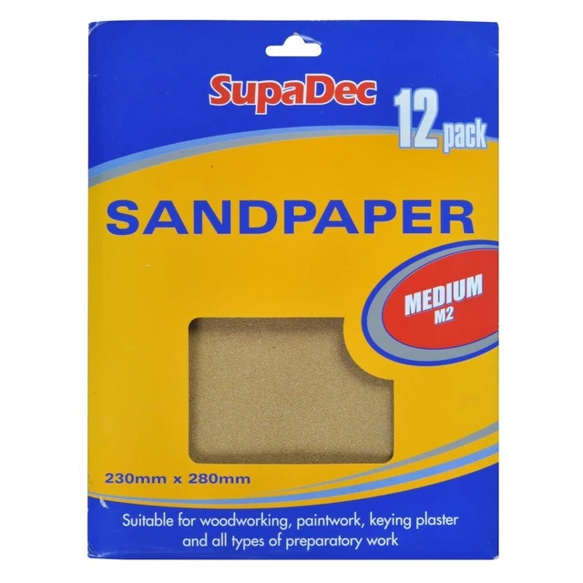 SupaDec General Purpose Sandpaper - Medium (Pack Of 12) (ST5413)