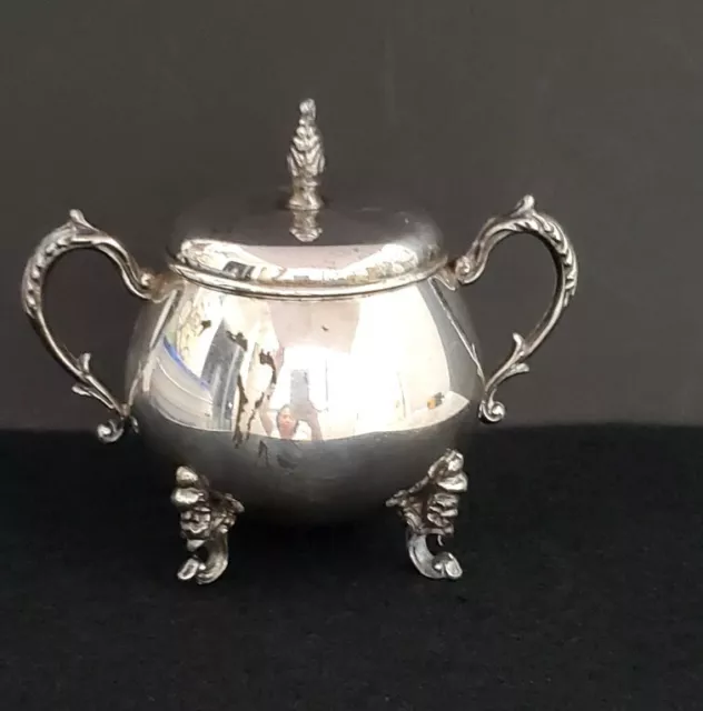 Vintage Sheridan Silver On Copper Creamer Footed Silver Plated Patina