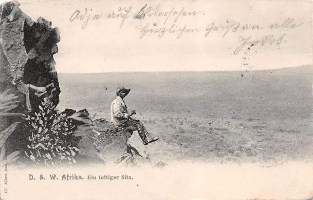 DSWA  Deutsch-Südwest-Afrika AK  Ein luftiger Sitz gelaufen Keetmanshoop 1905