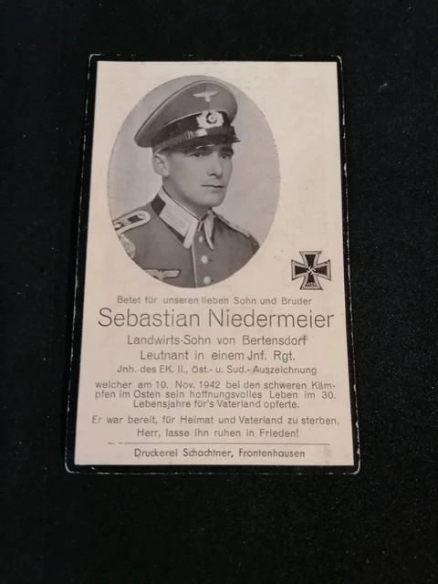 2.WK Sterbebild-Leutnant Inf-Rgt 1942