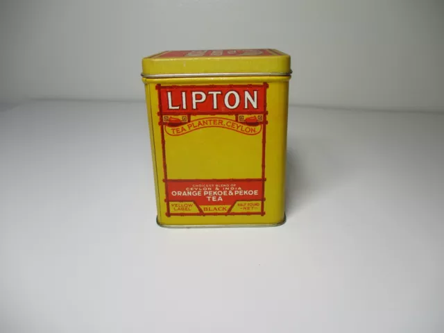 Vintage Lipton Tea Planter Ceylon Advertisement Tin Can Bristol Ware