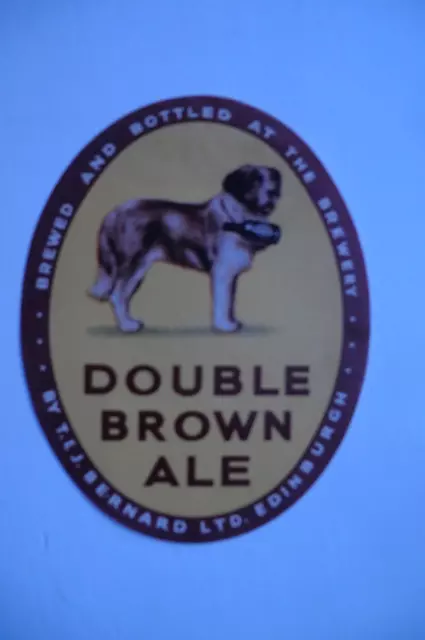 Mint Bernard Edinburgh Double Brown Ale Brewery Beer Bottle Label T2