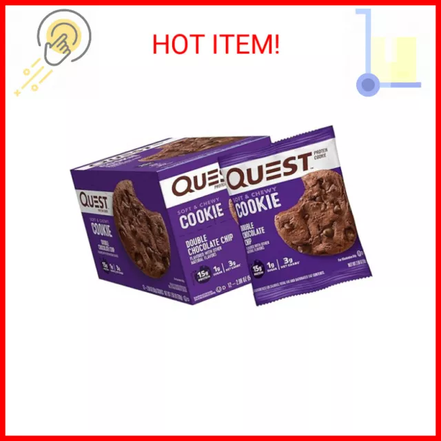 Quest Nutrition Double Chocolate Chip Protein Cookie, High Protein, 12 ct