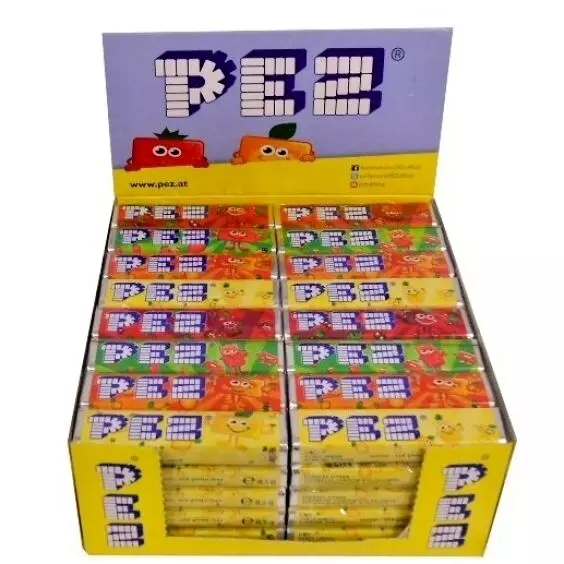 PEZ ORIGINAL Refills Fruit Flavored Retro Candy FULL BOX 80 Sticks