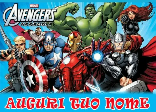 CIALDA TORTA PERSONALIZZATA Festa Compleanno Cialde Avengers EUR 5,90 -  PicClick IT