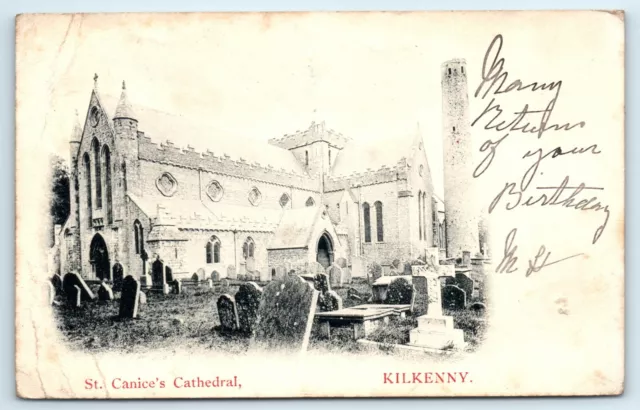 Postcard Kilkenny St Canices Cathedral 1902 Ub Leinster