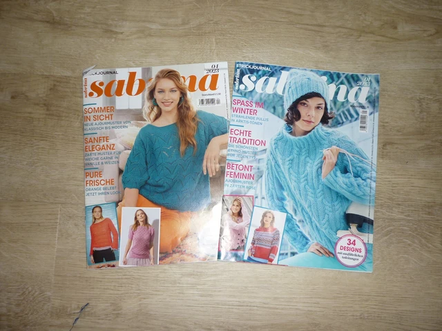 2 x SABRINA Strickzeitschrift, Nr. 01 und 04 aus 2023, wie neu