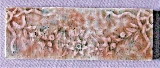 Trent Art Tile Victorian Antique Ceramic Flower Swag Ribbons Subway Liner Border