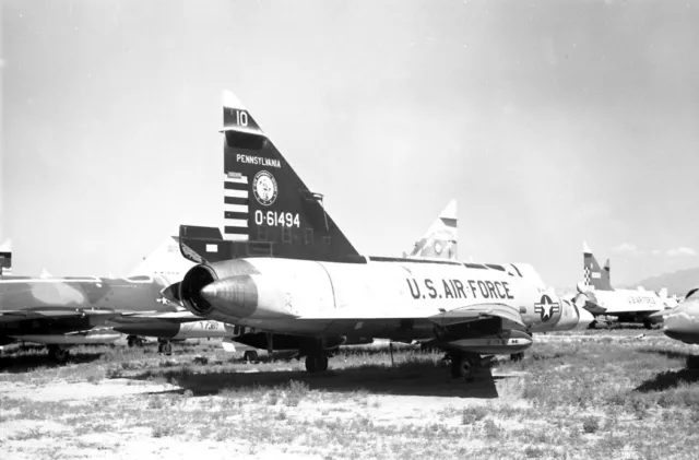 ex-149th FIS, PEN ANG, F-102A, 0-61494 '10' at MASDC, Apr '81 - original B&W neg