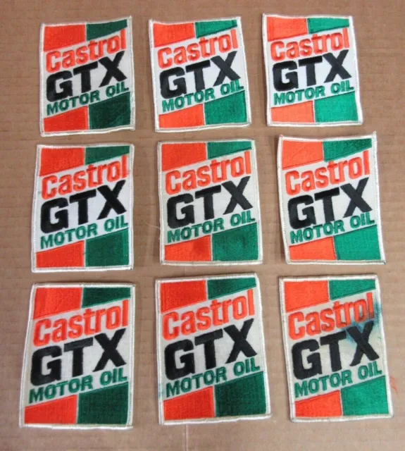 9 pcs Vintage Castrol GTX Motor Oil Sign Gas station dealer Patches NOS