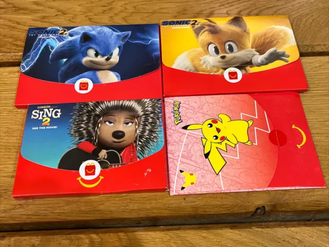 McDonalds Happy Meal toys - Sonic 2 x 2,  Sing 2 & Pokeman