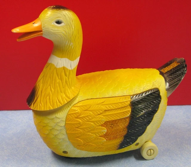 Vieux Jouet Mécanique à Clef Wamoo Cici Le Canard – France, Vintage Années 60, En Plastique