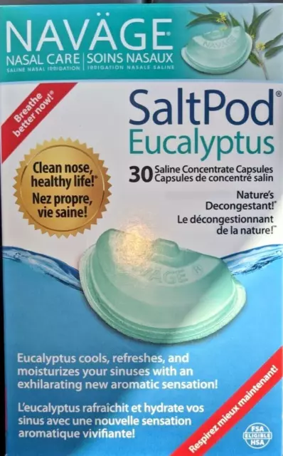 NAVAGE Salt Pods Eucalyptus 30 CT FACTORY SEALED BRAND NEW EUCALYPTUS 2025 Fresh