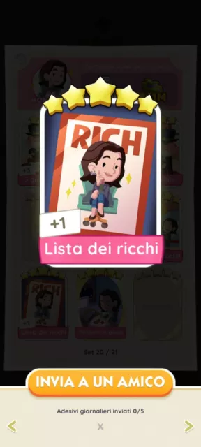 Lista Dei Ricchi Monopoly Go Sticker 5⭐