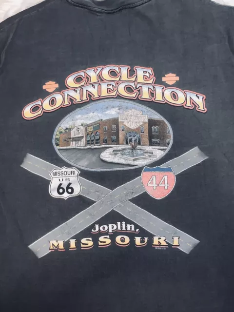 Vintage Harley Davidson Mens XL Graphic Black T Shirt Joplin Missouri Motorcycle