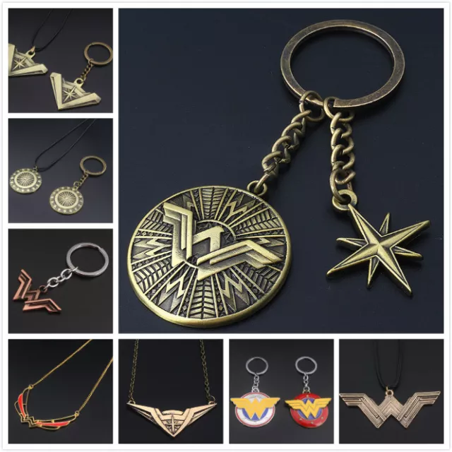 DC Superhero Wonder Woman Keyring Diana Prince's Keychain Pendant Necklace