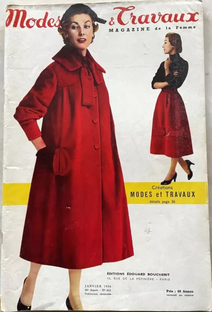 Modes et Travaux n° 661 Janvier 1956 Revue Couture Tricot et la poupée Françoise