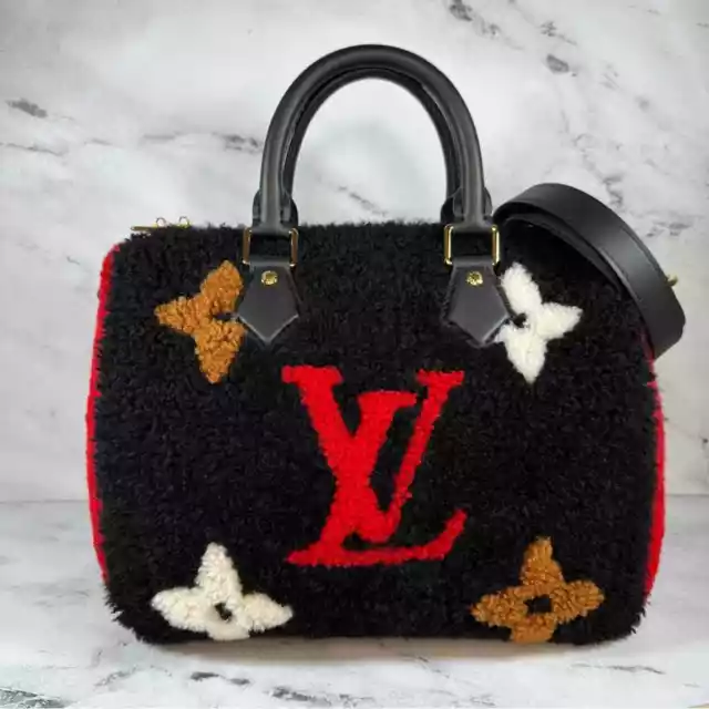LOUIS VUITTON Monogram Teddy Bum Bag Waist Bag Fur Beige M55425 LV Auth  44428A