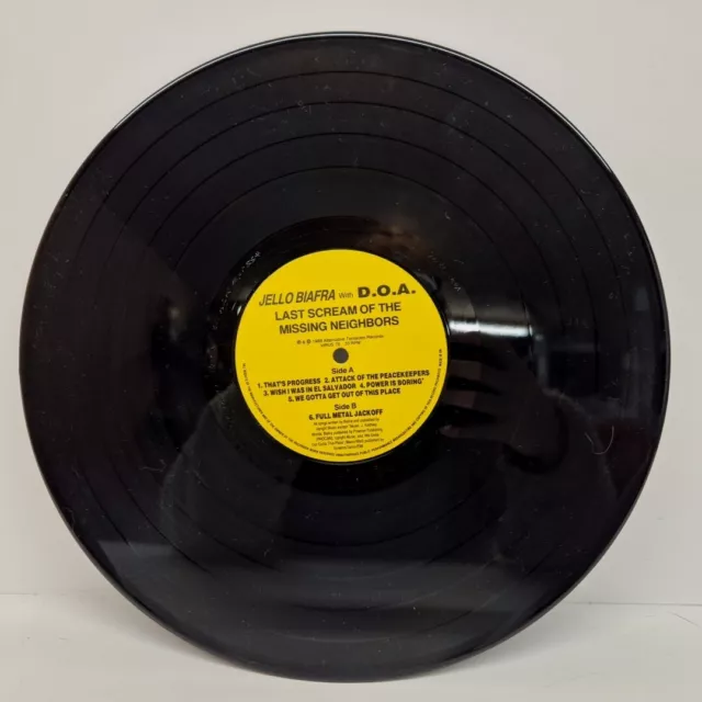 Vinyl LP JELLO BIAFRA DOA LETZTER SCHREIE DER VERMISSTEN NEIGHBORS 1989 VIRUS 78 EX 3