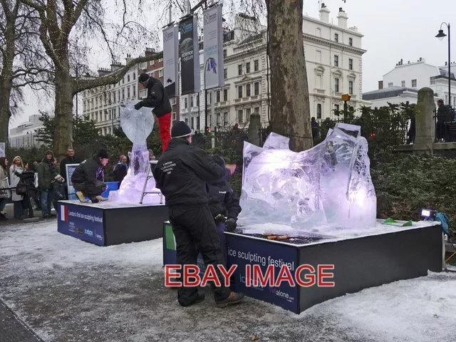 Photo  Ice Sculptures Natural History Museum London Sw7 Looking Across The Ice S