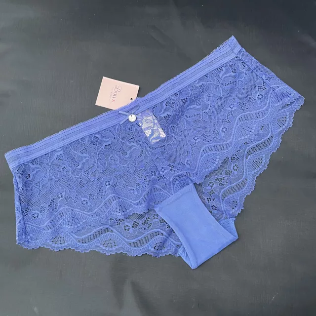 Ex Boux Avenue Lace Mollie Shorts Knickers Baby Blue size 6 - 18