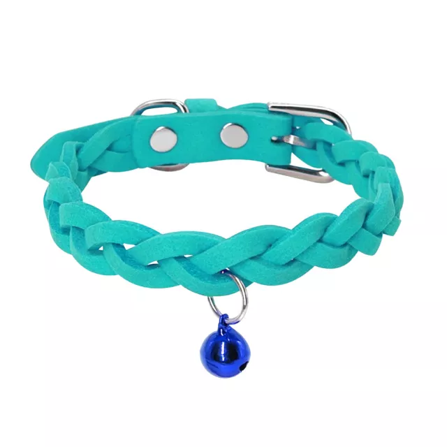 Collier en Daim doux pour chat petit chien Chiot réglable 15-30cm et Grelot XS-M 2