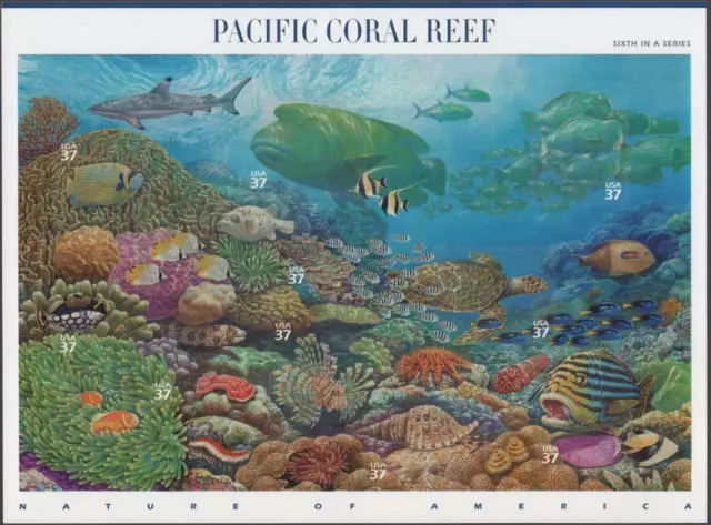 Scott # 3831 - US Souvenir Sheet Of 10 - Pacific Coral Reef - MNH - 2004