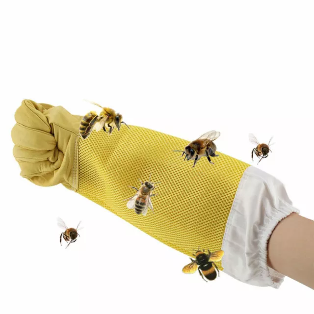 Paire Gants Apiculture Apiculteur en Cuir Synthétique Manches Respirant XL BEE0