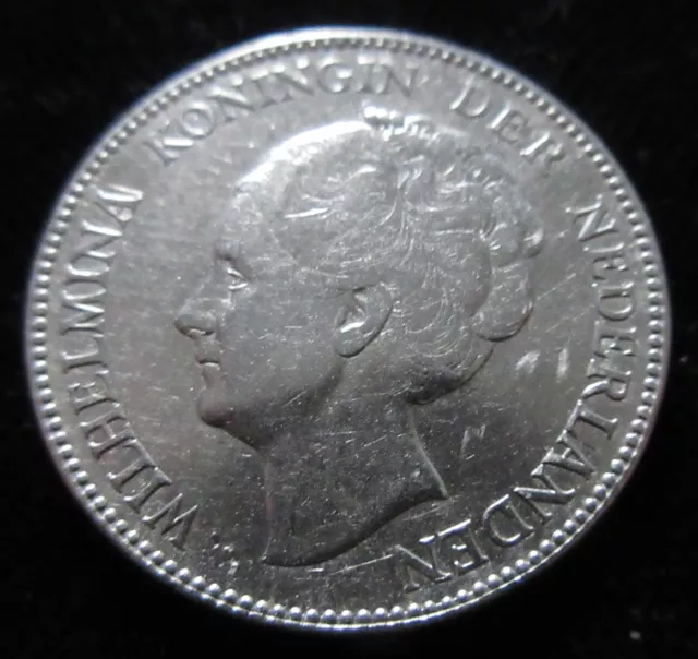 Mds Nederlande 1 Gulden 1931 "Wilhelmina Koningin Nederlanden", Silber #W