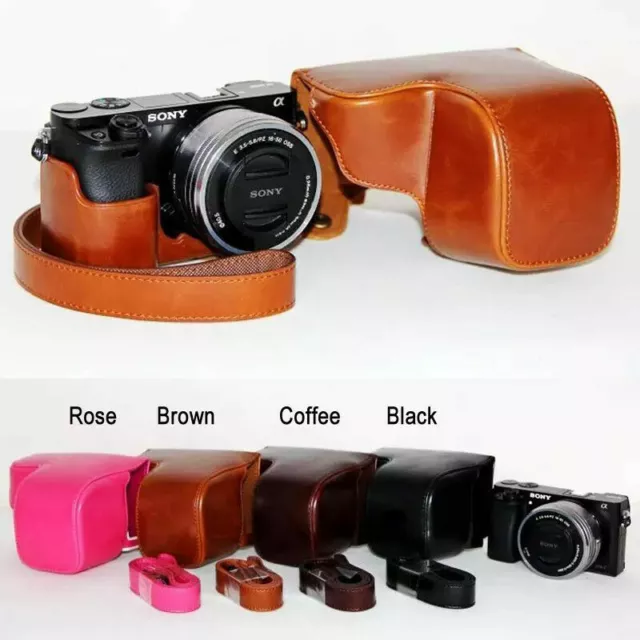 PU Leather Camera case bag strap for Sony alpha a6000 A6300 A6400 A6500