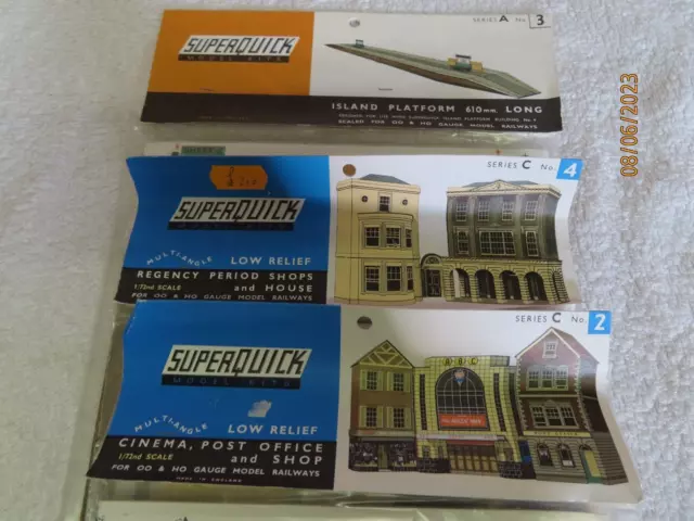 Superquick Model Building Card Kits 1:72 Scale OO HO Gauge Railways 3 kits