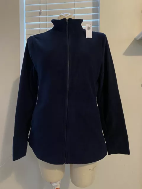 NWT OLD NAVY Women’s MEDIUM Navy Blue Zip Up Fleece Jacket $27.99 ...