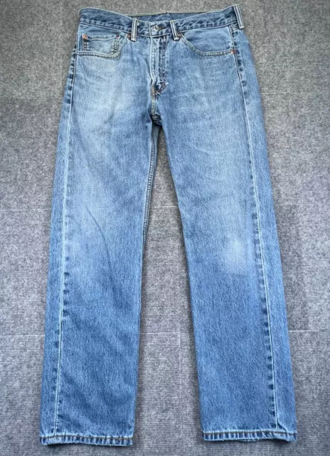 Levis 505 Jeans Mens 34x32 Blue Denim Faded Medium Wash Regular Fit Straight