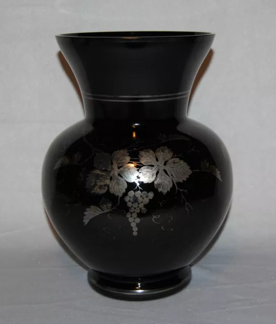 Grosse Vase Glas Art Deco Silver Overlay Silberauflage 30-iger Jahre