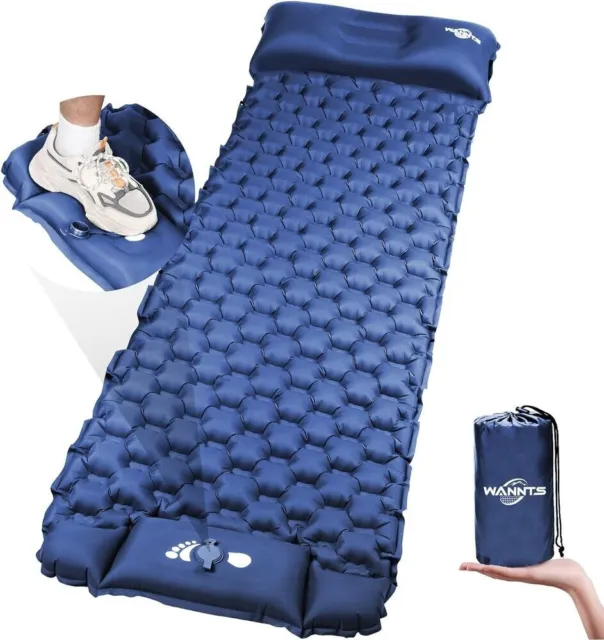 Hikenture Almohada de campamento autoinflable, almohadas de viaje de espuma  para dormir, almohada inflable ergonómica de apoyo 3D, almohada de