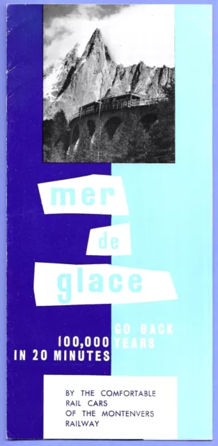 Vintage Mer de Glace France Travel Tourist Brochure SNCF Railway Train 1960s