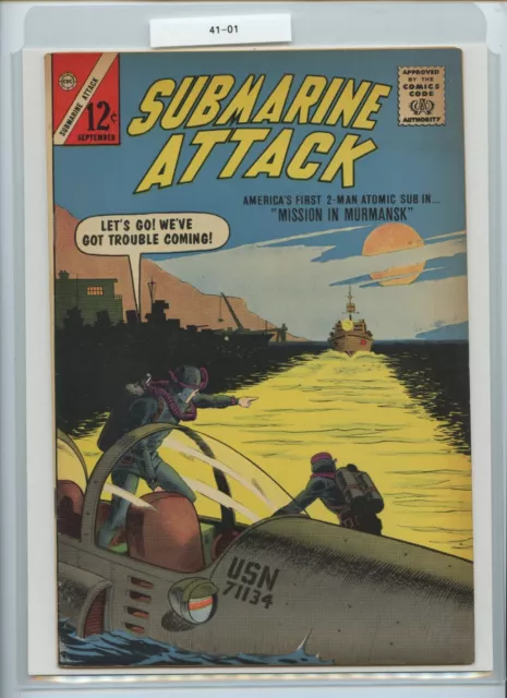Submarine Attack #41, NM/NM+, 1963, GIORDANO "1ST SUB ATOMIC SUBMARINE-MURMANSK